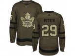 Toronto Maple Leafs #29 Felix Potvin Green Salute to Service Stitched NHL Jersey