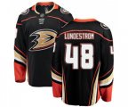Anaheim Ducks #48 Isac Lundestrom Authentic Black Home Fanatics Branded Breakaway Hockey Jersey