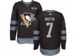Adidas Pittsburgh Penguins #7 Paul Martin Authentic Black 1917-2017 100th Anniversary NHL Jersey