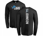 Detroit Lions #81 Calvin Johnson Black Backer Long Sleeve T-Shirt
