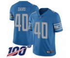 Detroit Lions #40 Jarrad Davis Blue Team Color Vapor Untouchable Limited Player 100th Season Football Jersey