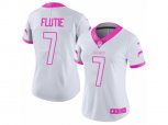 Women Los Angeles Chargers #7 Doug Flutie Limited White Pink Rush Fashion NFL Jersey