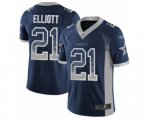 Dallas Cowboys #21 Ezekiel Elliott Limited Navy Blue Rush Drift Fashion Football Jersey