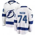 Tampa Bay Lightning #74 Dominik Masin Fanatics Branded White Away Breakaway NHL Jersey