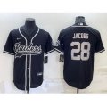 Las Vegas Raiders #28 Josh Jacobs Black Stitched MLB Cool Base Nike Baseball Jersey