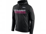 Seattle Seahawks Black Breast Cancer Awareness Circuit Performance Pullover Hoodie