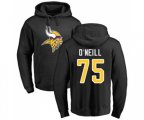 Minnesota Vikings #75 Brian O'Neill Black Name & Number Logo Pullover Hoodie