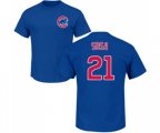 MLB Nike Chicago Cubs #21 Sammy Sosa Royal Blue Name & Number T-Shirt