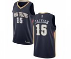 New Orleans Pelicans #15 Frank Jackson Swingman Navy Blue Basketball Jersey - Icon Edition