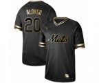 New York Mets #20 Pete Alonso Authentic Black Gold Fashion Baseball Jersey