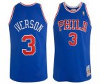 Philadelphia 76ers #3 Allen Iverson Swingman Blue Throwback Basketball Jersey