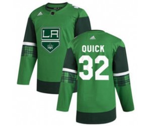 Los Angeles Kings #32 Jonathan Quick 2020 St. Patrick\'s Day Stitched Hockey Jersey Green