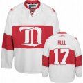 Detroit Red Wings #17 Brett Hull Premier White Third NHL Jersey