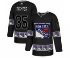 Adidas New York Rangers #35 Mike Richter Authentic Black Team Logo Fashion NHL Jersey