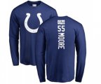 Indianapolis Colts #55 Skai Moore Royal Blue Backer Long Sleeve T-Shirt