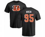 Cincinnati Bengals #95 Renell Wren Black Name & Number Logo T-Shirt