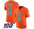 Miami Dolphins #5 Jake Rudock Limited Orange Inverted Legend 100th Season Football Jersey