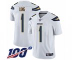 Los Angeles Chargers #1 Ty Long White Vapor Untouchable Limited Player 100th Season Football Jersey