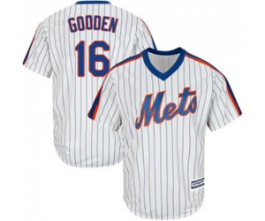 New York Mets #16 Dwight Gooden Replica White Alternate Cool Base Baseball Jersey