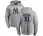 MLB Nike New York Yankees #51 Bernie Williams Gray RBI Pullover Hoodie