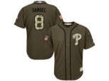 Philadelphia Phillies #8 Juan Samuel Green Salute to Service Stitched Baseball Jersey