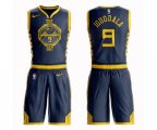 Golden State Warriors #9 Andre Iguodala Authentic Navy Blue Basketball Suit Jersey - City Edition