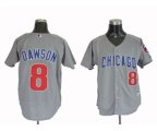 Chicago Cubs #8 Andre Dawson Replica Grey Throwback Baseball Jersey