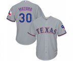 Texas Rangers #30 Nomar Mazara Replica Grey Road Cool Base MLB Jersey