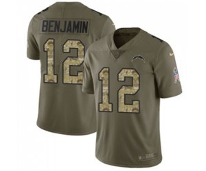Los Angeles Chargers #12 Travis Benjamin Limited Olive Camo 2017 Salute to Service Football Jersey