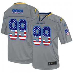 Los Angeles Chargers #99 Joey Bosa Elite Grey USA Flag Fashion NFL Jersey