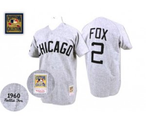 1960 Chicago White Sox #2 Nellie Fox Replica Grey Throwback Baseball Jersey