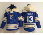 mlb jerseys kansas city royals #13 perez blue[pullover hooded sweatshirt]