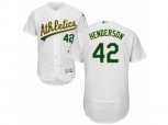 Oakland Athletics #42 Dave Henderson White Flexbase Authentic Collection MLB Jersey