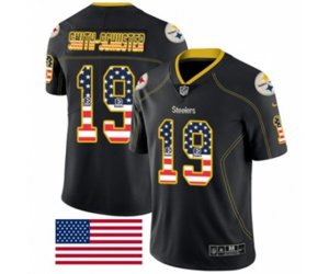 Pittsburgh Steelers #19 JuJu Smith-Schuster Limited Black Rush USA Flag NFL Jersey