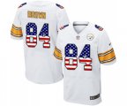 Pittsburgh Steelers #84 Antonio Brown Elite White Road USA Flag Fashion Football Jersey