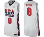 Nike Team USA #8 Scottie Pippen Swingman White 2012 Olympic Retro Basketball Jersey