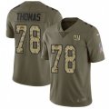 New York Giants #78 Andrew Thomas Olive Camo Stitched NFL Limited 2017 Salute To Service Jersey