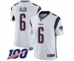 New England Patriots #6 Ryan Allen White Vapor Untouchable Limited Player 100th Season Football Jersey