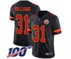 Kansas City Chiefs #31 Darrel Williams Limited Black Rush Vapor Untouchable 100th Season Football Jersey