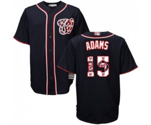 Washington Nationals #15 Matt Adams Authentic Navy Blue Team Logo Fashion Cool Base Baseball Jersey
