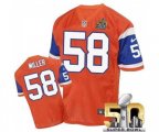 Denver Broncos #58 Von Miller Elite Orange Throwback Super Bowl 50 Bound Football Jersey