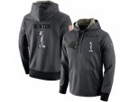 Carolina Panthers #1 Cam Newton Stitched Black Anthracite Salute to Service Player Performance Hoodie
