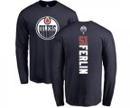 Edmonton Oilers #51 Brian Ferlin Navy Blue Backer Long Sleeve T-Shirt