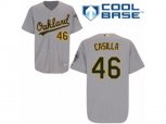 Oakland Athletics #46 Santiago Casilla Replica Grey Road Cool Base MLB Jersey