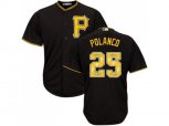 Pittsburgh Pirates #25 Gregory Polanco Black Team Logo Fashion Stitched MLB Jersey