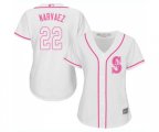 Women's Seattle Mariners #22 Omar Narvaez Authentic White Fashion Cool Base Baseball Jersey