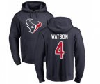 Houston Texans #4 Deshaun Watson Navy Blue Name & Number Logo Pullover Hoodie