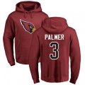 Arizona Cardinals #3 Carson Palmer Maroon Name & Number Logo Pullover Hoodie