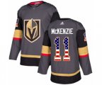 Vegas Golden Knights #11 Curtis McKenzie Authentic Gray USA Flag Fashion NHL Jersey