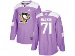 Adidas Pittsburgh Penguins #71 Evgeni Malkin Purple Authentic Fights Cancer Stitched NHL Jersey